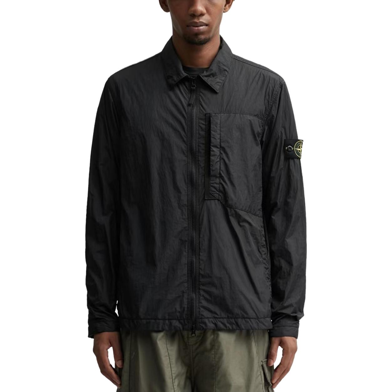 STONE ISLAND FW23 Nylon Zip-Up Collared Jacket with Chest Pocket Black 791510723-V0029 圖 5
