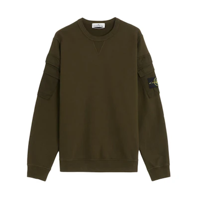 Stone Island FW23 Olive Cotton Pocket Long Sleeve Casual Sweatshirt 791560577-V0058