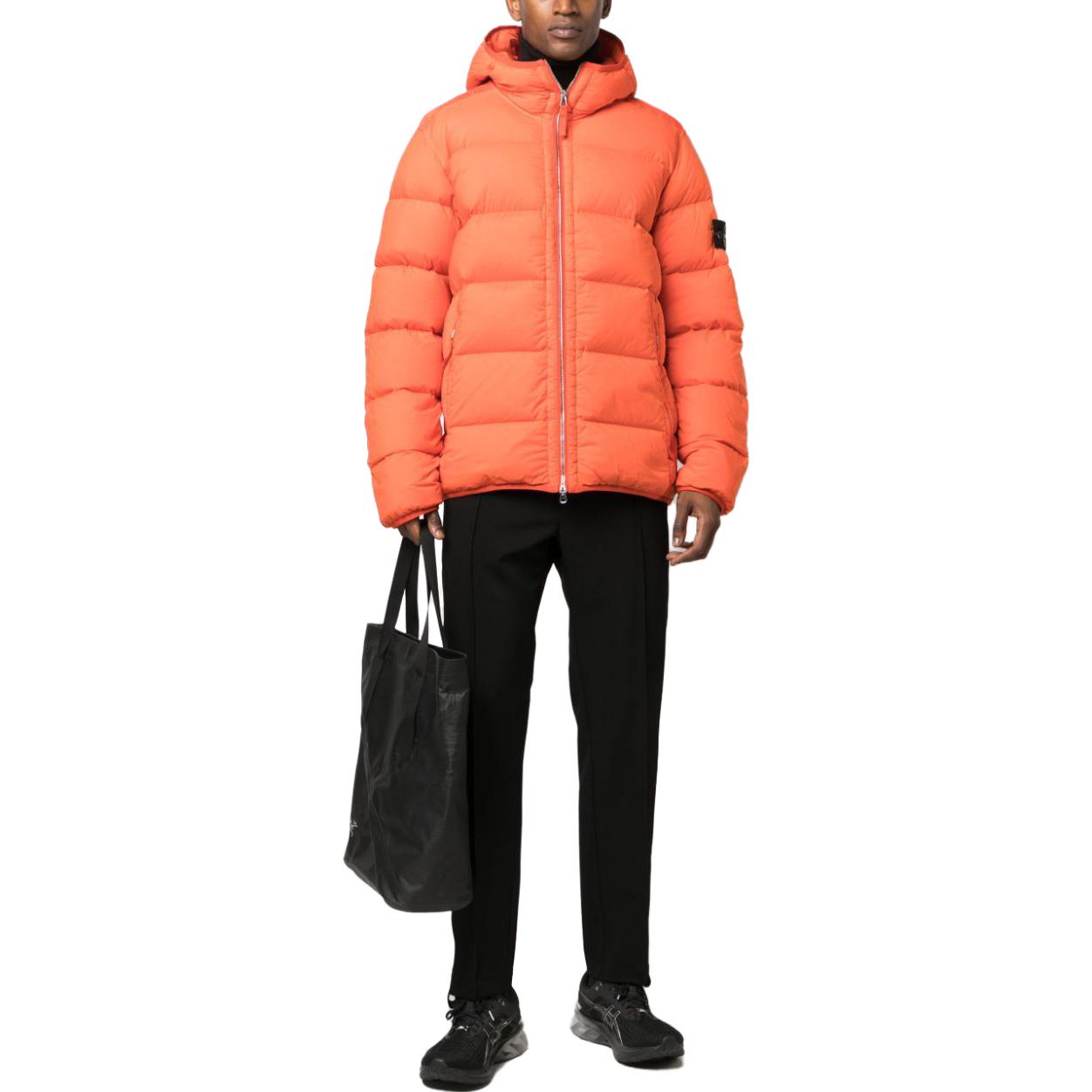 Stone Island FW23 Orange Quilted Nylon Hooded Down Jacket Unisex 791543728-V0037 圖 3