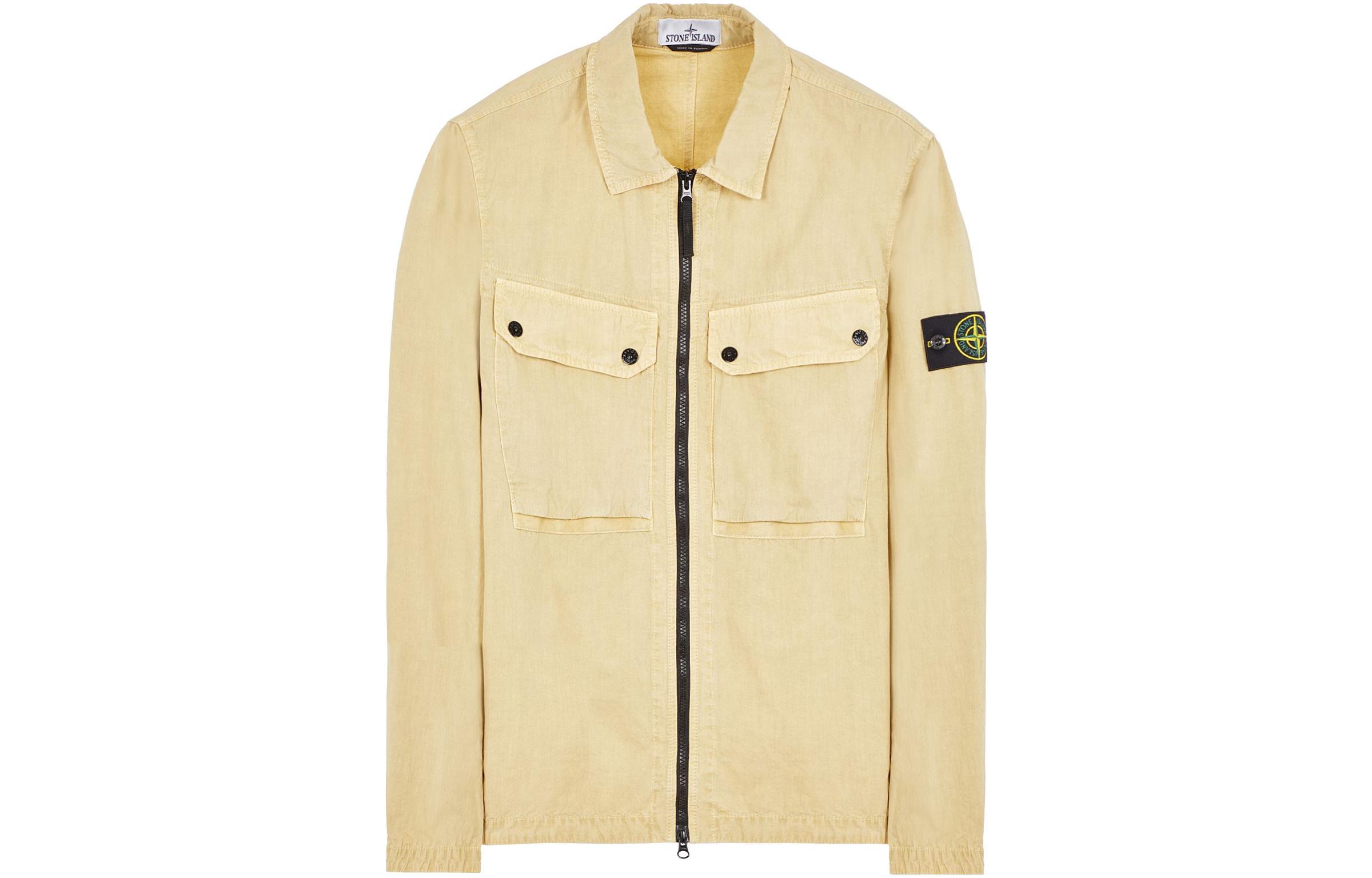 STONE ISLAND FW23 Organic Cotton Washed Beige Button-Up Shirt Jacket Unisex 7915102WN-V2035 圖 2