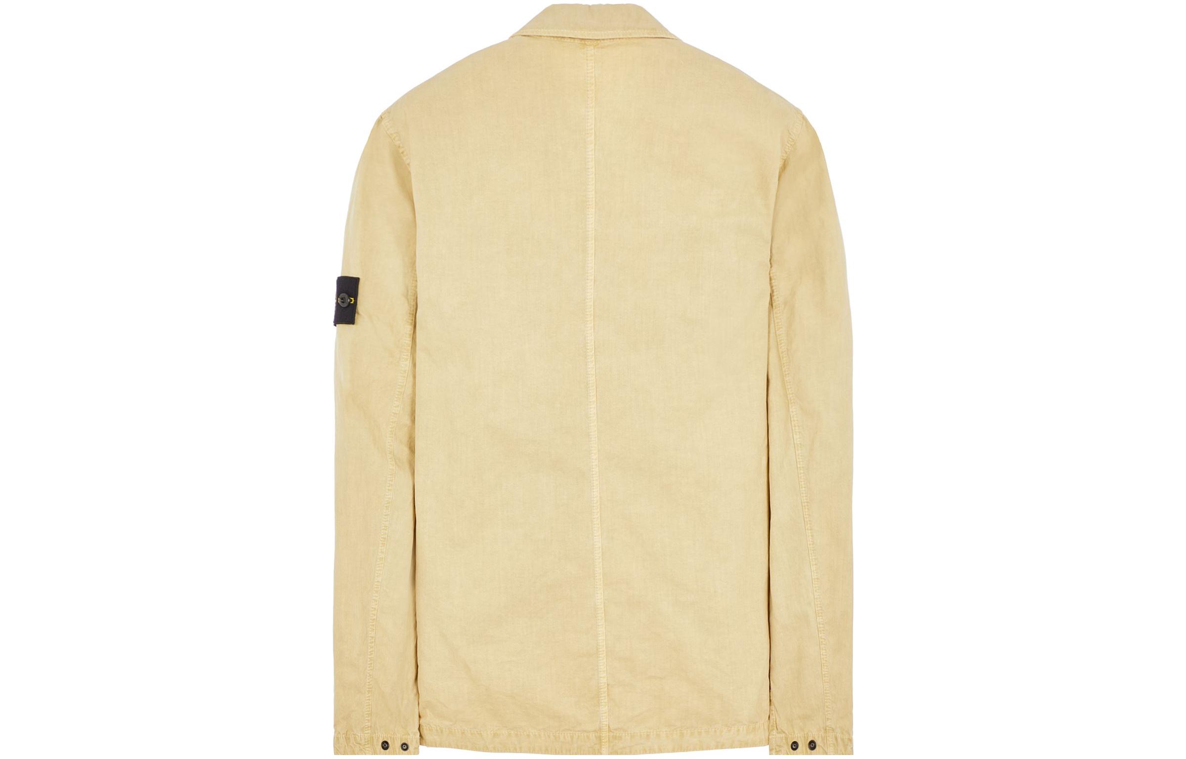 STONE ISLAND FW23 Organic Cotton Washed Beige Button-Up Shirt Jacket Unisex 7915102WN-V2035 圖 3