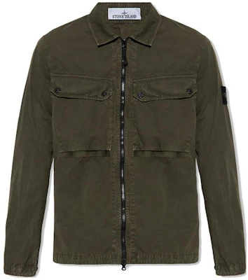 STONE ISLAND FW23 Jaket Kemeja Logo Kapas Organik Hijau Zaitun Lelaki 7915102WN-V0158 Order STONE ISLAND FW23 Jaket Kemeja Logo Kapas Organik Hijau Zaitun Lelaki 7915102WN-V0158