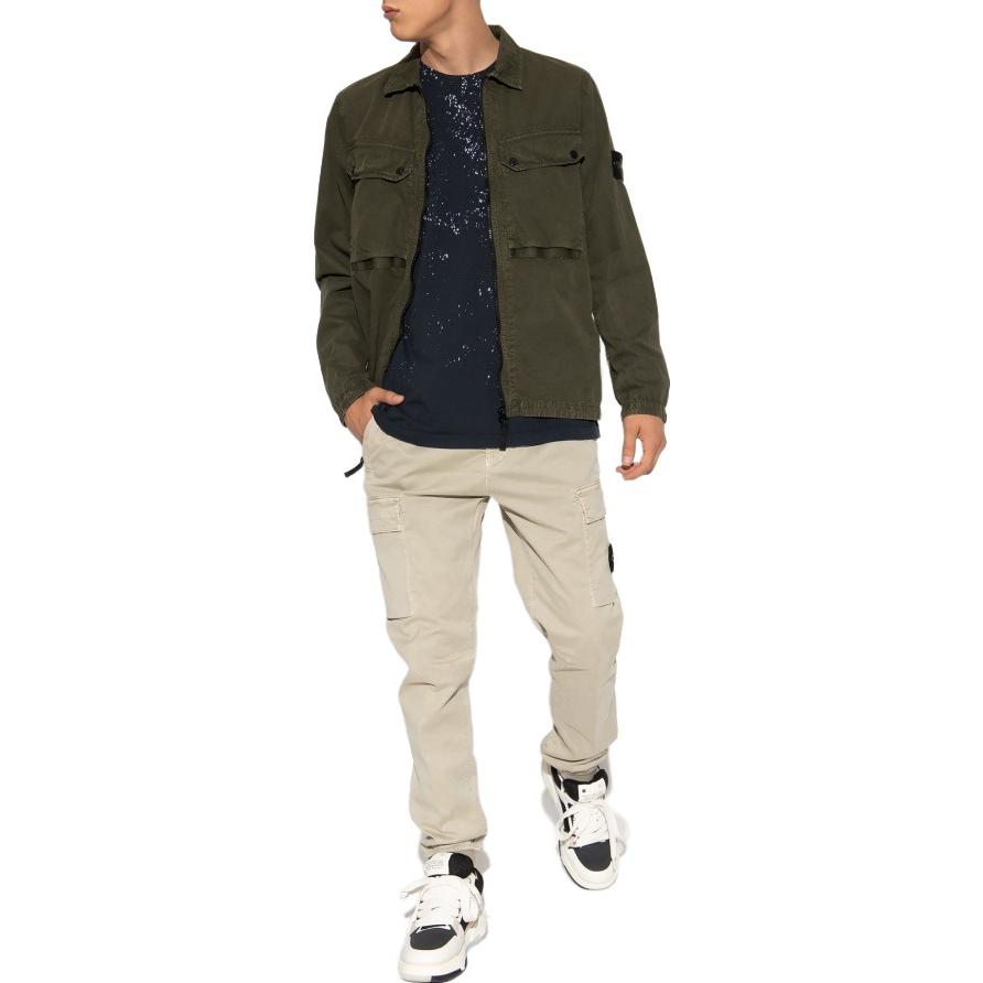 Purchase STONE ISLAND FW23 Chaqueta Camisa Hombre Algodón Orgánico Verde Oliva Lavado 7915102WN-V0158