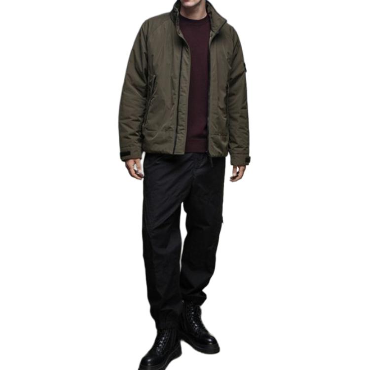 STONE ISLAND FW23 Primaloft Green Zip-Up Cotton Jacket for Men 791541926-V0058 圖 5