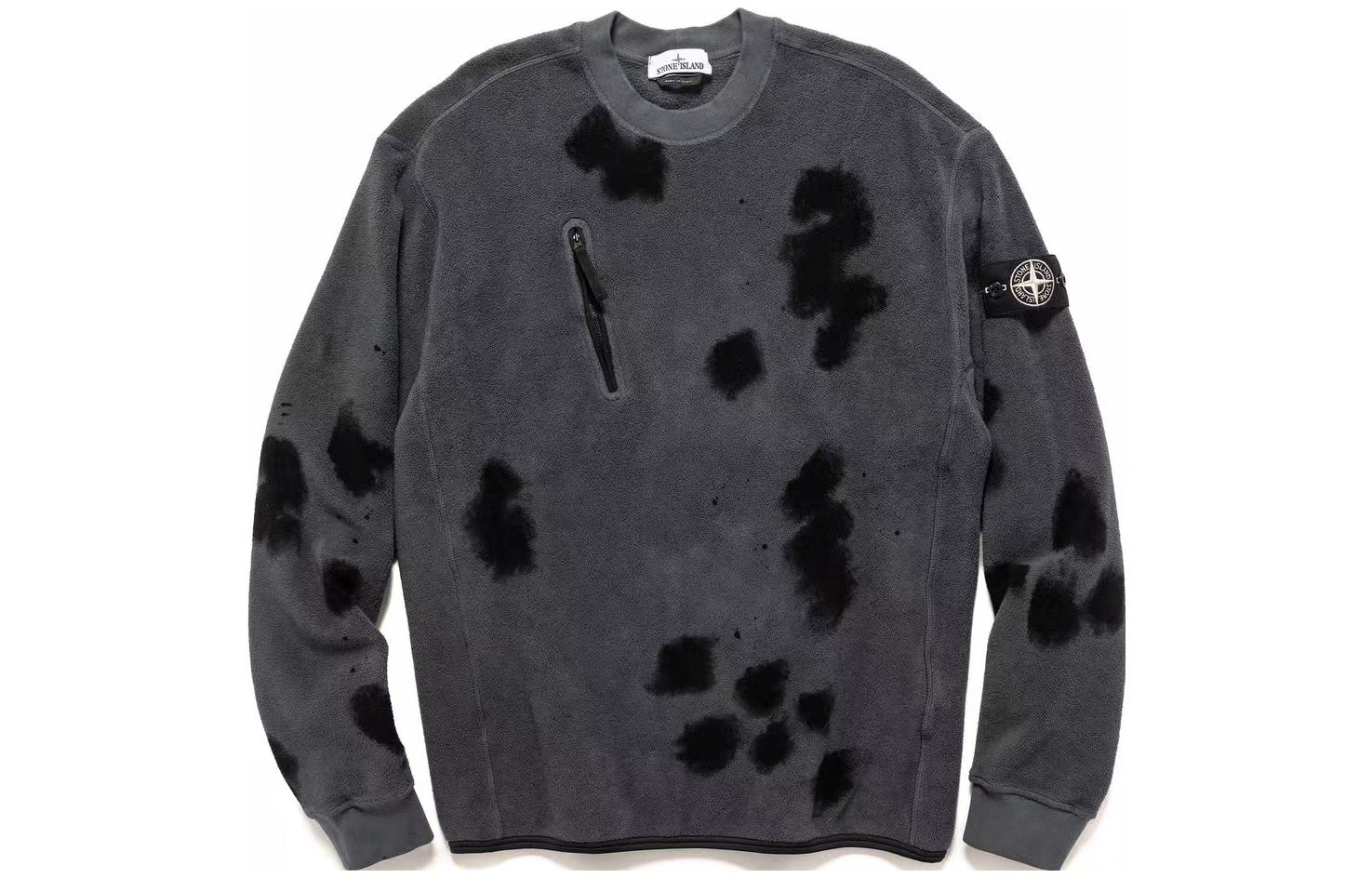 STONE ISLAND FW23 Rare White Label Handmade Speckled Crewneck Sweatshirt Grey 7915657E4-V0062 圖 2