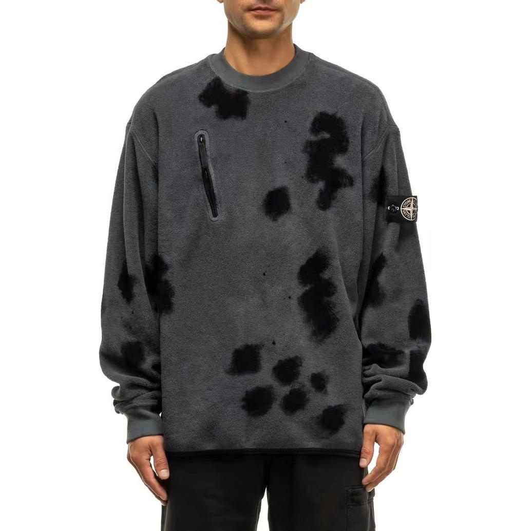 STONE ISLAND FW23 Rare White Label Handmade Speckled Crewneck Sweatshirt Grey 7915657E4-V0062 圖 3