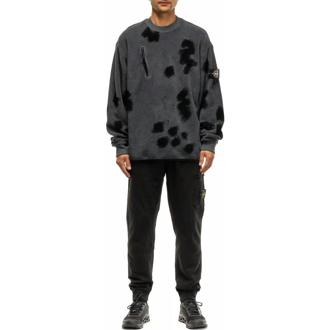 STONE ISLAND FW23 Rare White Label Handmade Speckled Crewneck Sweatshirt Grey 7915657E4-V0062 圖 4