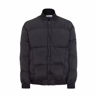 STONE ISLAND FW23 Ripstop Metallic Nylon Puffer Jacket Unisex Black 791543232-V0029