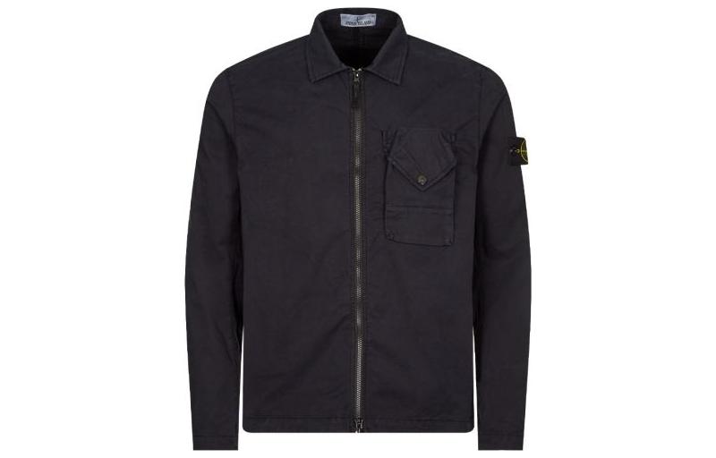 STONE ISLAND FW23 Single Pocket Gabardine Zip Jacket Shirt Navy . 791511010-V0020 圖 2