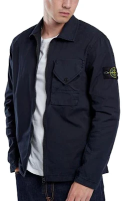 STONE ISLAND FW23 Single Pocket Gabardine Zip Jacket Shirt Navy . 791511010-V0020 Shop STONE ISLAND FW23 Single Pocket Gabardine Zip Jacket Shirt Navy . 791511010-V0020