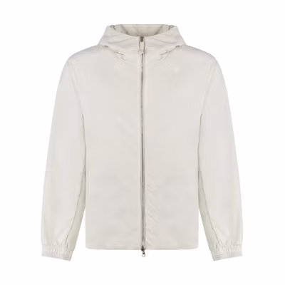 Stone Island FW23 Slim Fit White Zip-Up Hooded Jacket for Men 7915405G2-V0097