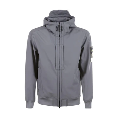 Stone Island FW23 Soft Shell-R edye® Windproof Waterproof Hoodie Jacket Grey 7915Q0122-V0062