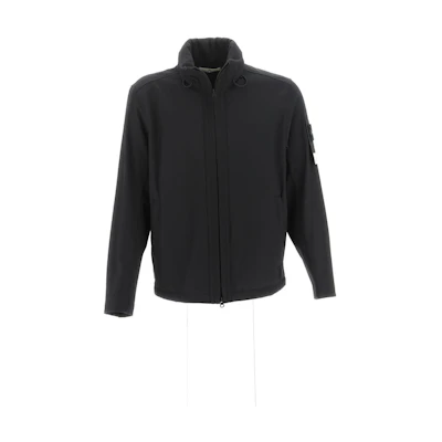 STONE ISLAND FW23 Soft Shell Zip-Up Jacket - Windproof Waterproof Black Men’s 7915Q0222-V0029