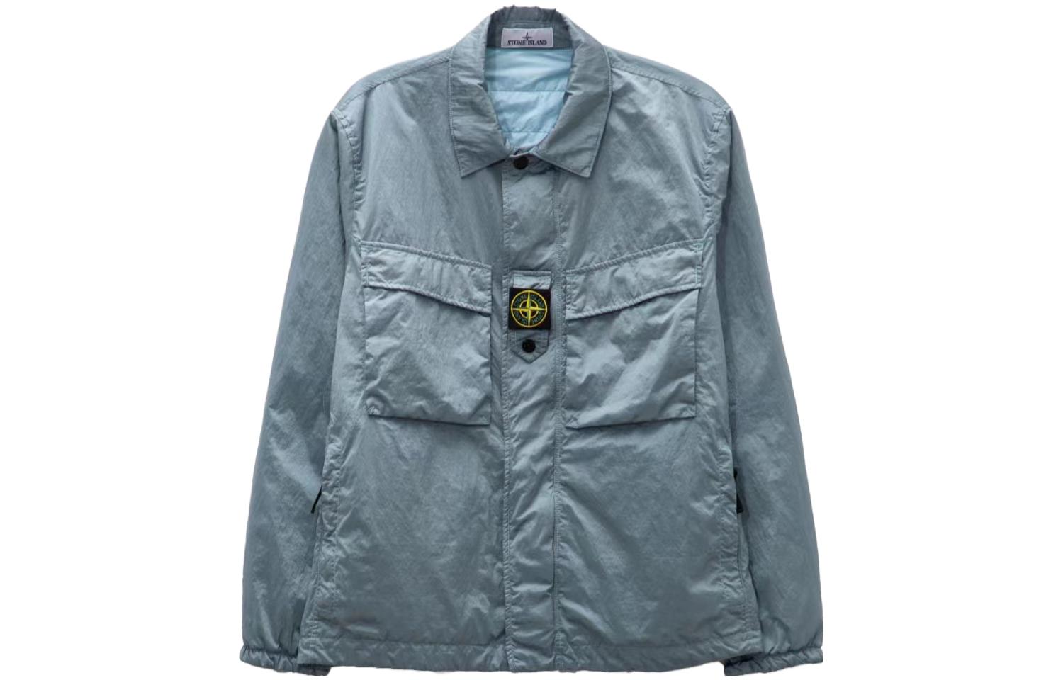 Stone Island FW23 Solid Color Long Sleeve Jacket Sky Blue Mens 7915Q0819-V0041