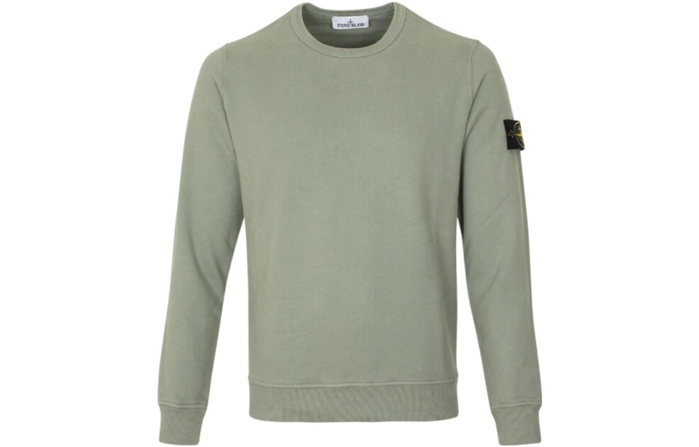 Stone Island FW23 Solid Logo Crewneck Sweatshirt Grey-Green 791562420-V0055