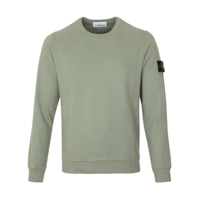 Stone Island FW23 Solid Logo Crewneck Sweatshirt Grey-Green 791562420-V0055