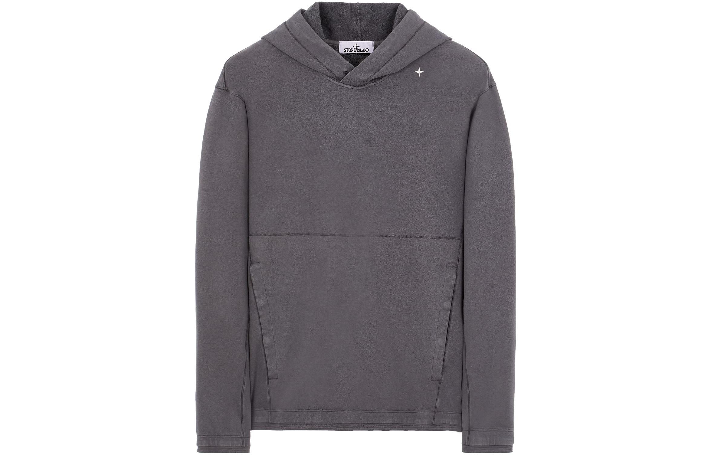 Stone Island FW23 Stellina Hoodie Grey Unisex with Star Embroidery & Pocket 7915602G5-V0064