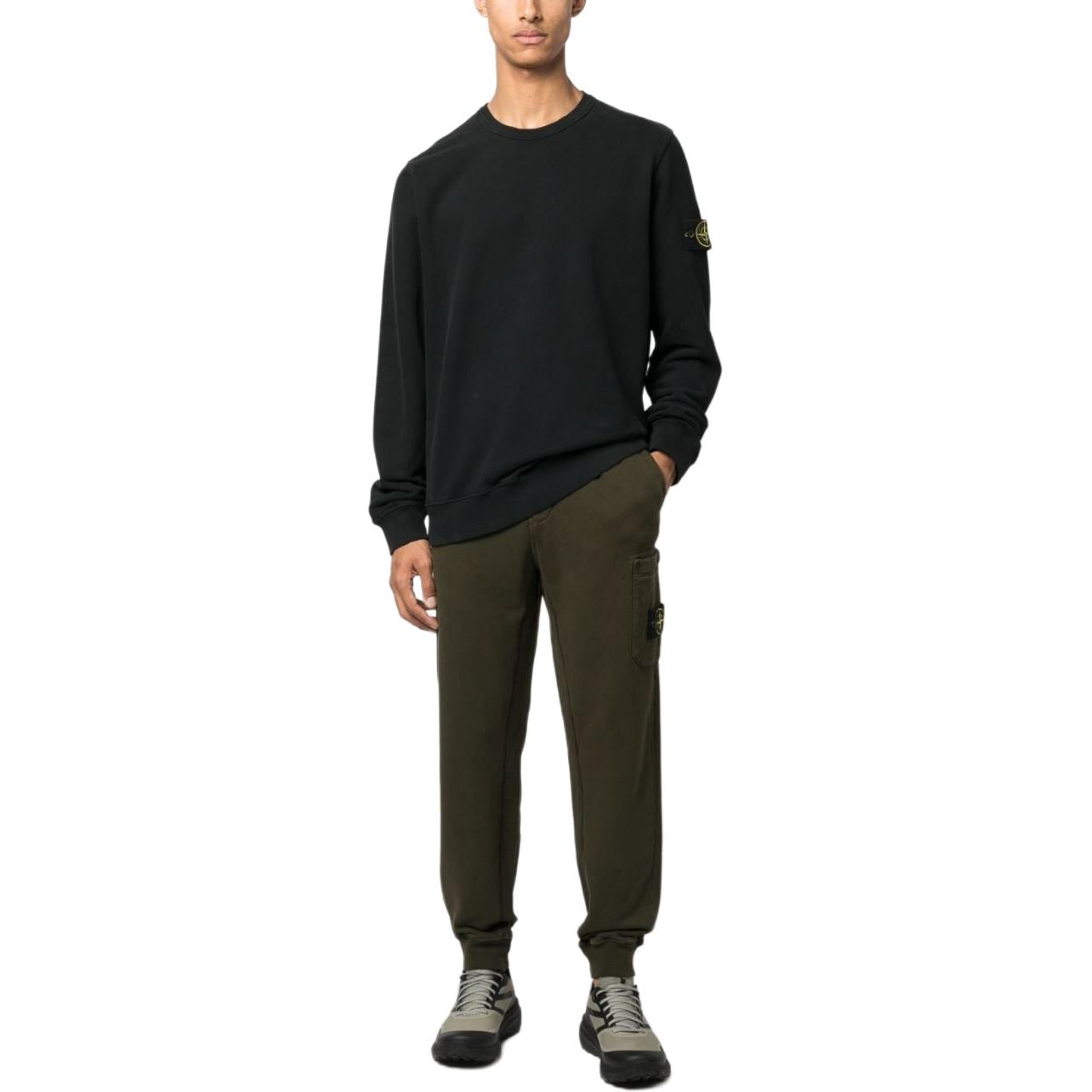 Purchase STONE ISLAND FW23 男女款黑色標誌圓領抓絨長袖上衣 791562420-V0029