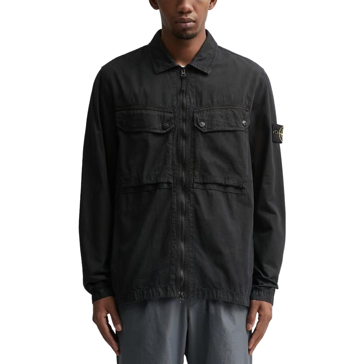 STONE ISLAND FW23 Washed Organic Cotton Double Pocket Jacket Shirt Black Unisex 7915102WN-V0129 圖 4