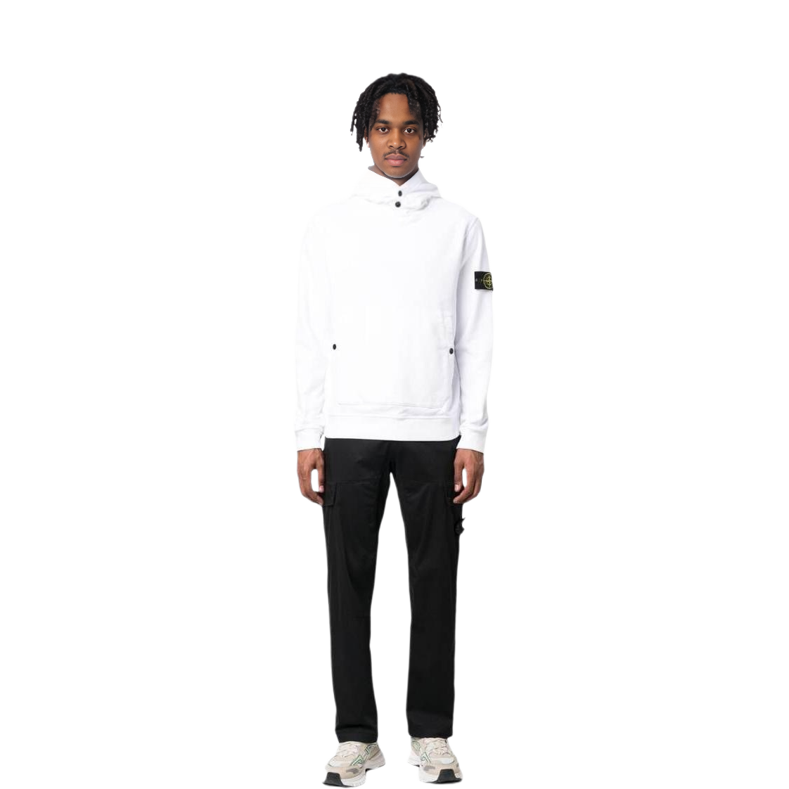 STONE ISLAND FW23 White Hoodie  Solid Color Logo Design 791561720-V0001 圖 3