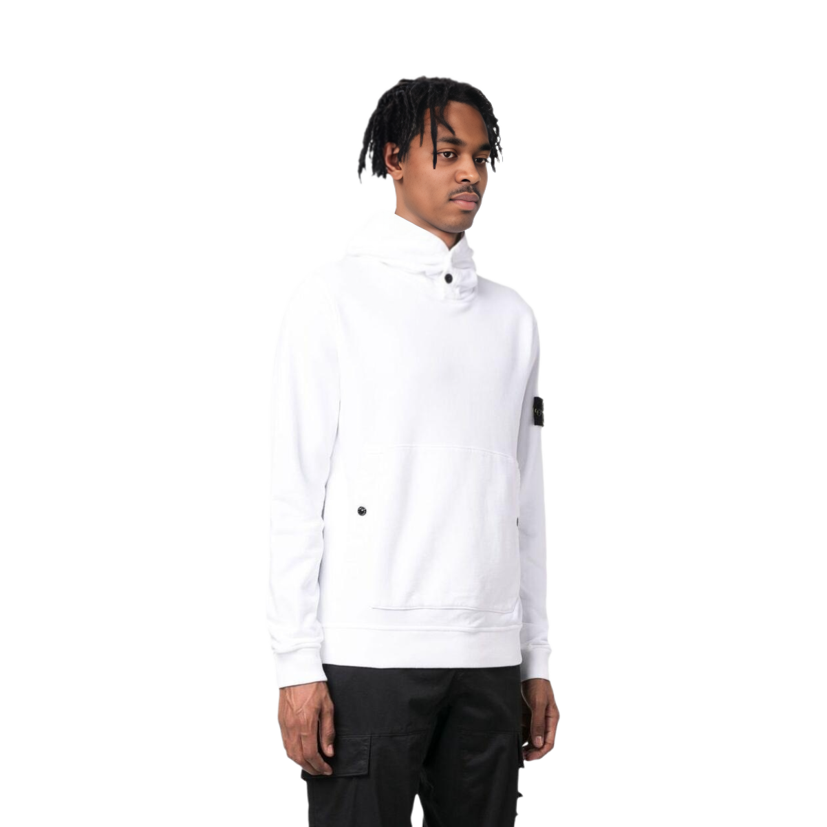 STONE ISLAND FW23 White Hoodie  Solid Color Logo Design 791561720-V0001 圖 4
