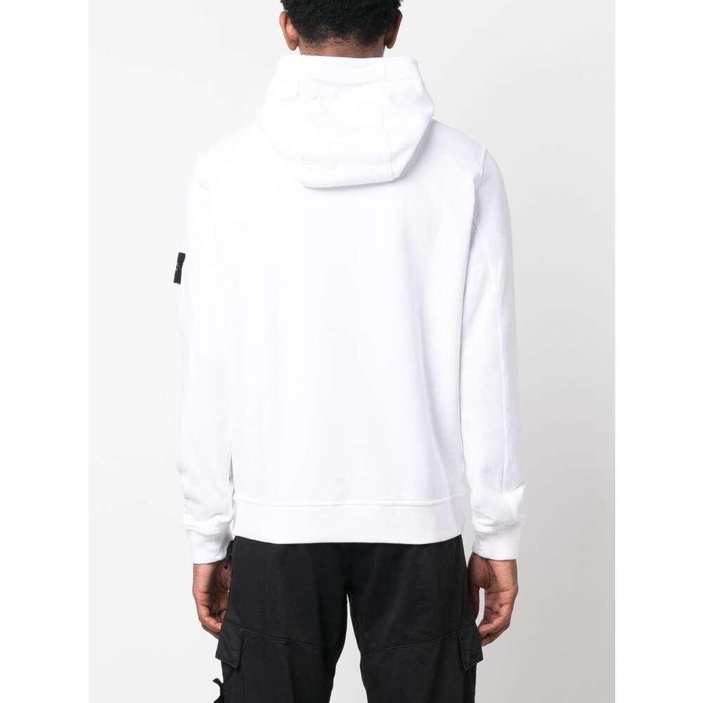 STONE ISLAND FW23 White Hoodie  Solid Color Logo Design 791561720-V0001 圖 5