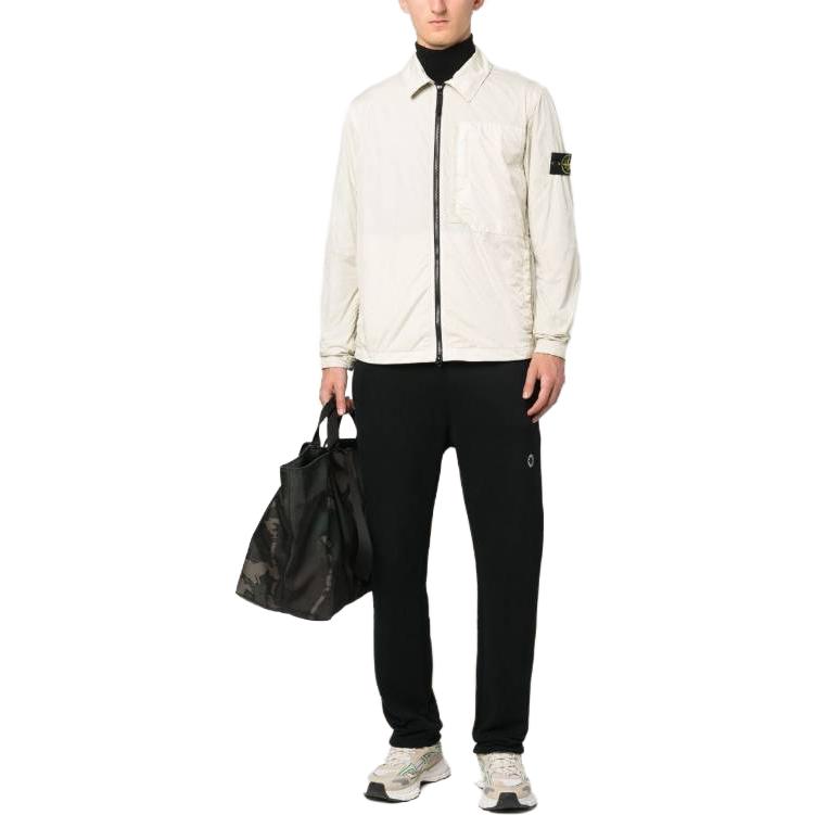 Stone Island FW23 White Nylon Zip-Up Jacket with Chest Pocket for Men. 791510723-V0097 圖 3