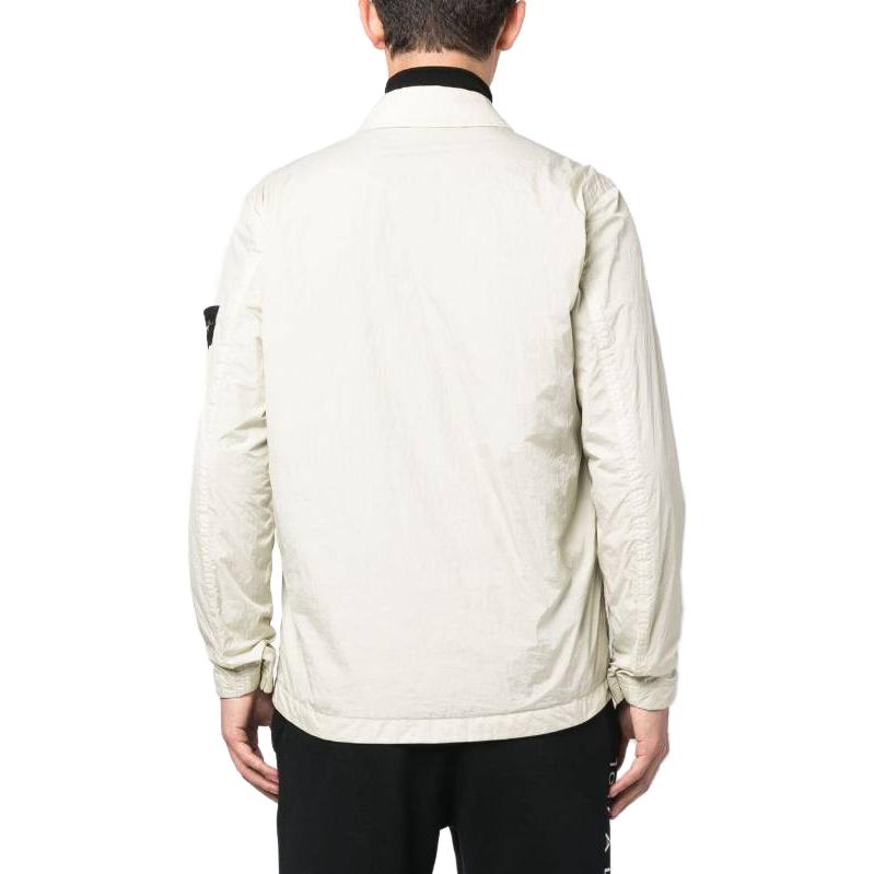 Stone Island FW23 White Nylon Zip-Up Jacket with Chest Pocket for Men. 791510723-V0097 圖 4