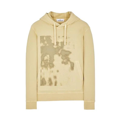 Stone Island FW23 Yellow Printed Embroidered Cotton Hoodie 791566660-V0091