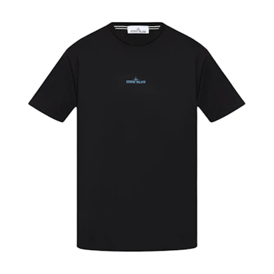 STONE ISLAND FW24 Black Logo Cotton Short Sleeve T-Shirt. 81152NS81 0-V0029