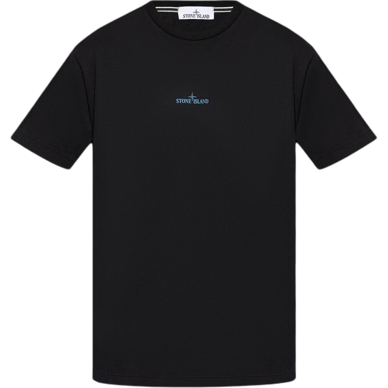 Order ストーンアイランド FW24 ブラック ロゴ コットン 半袖 Tシャツ. 81152NS81 0-V0029