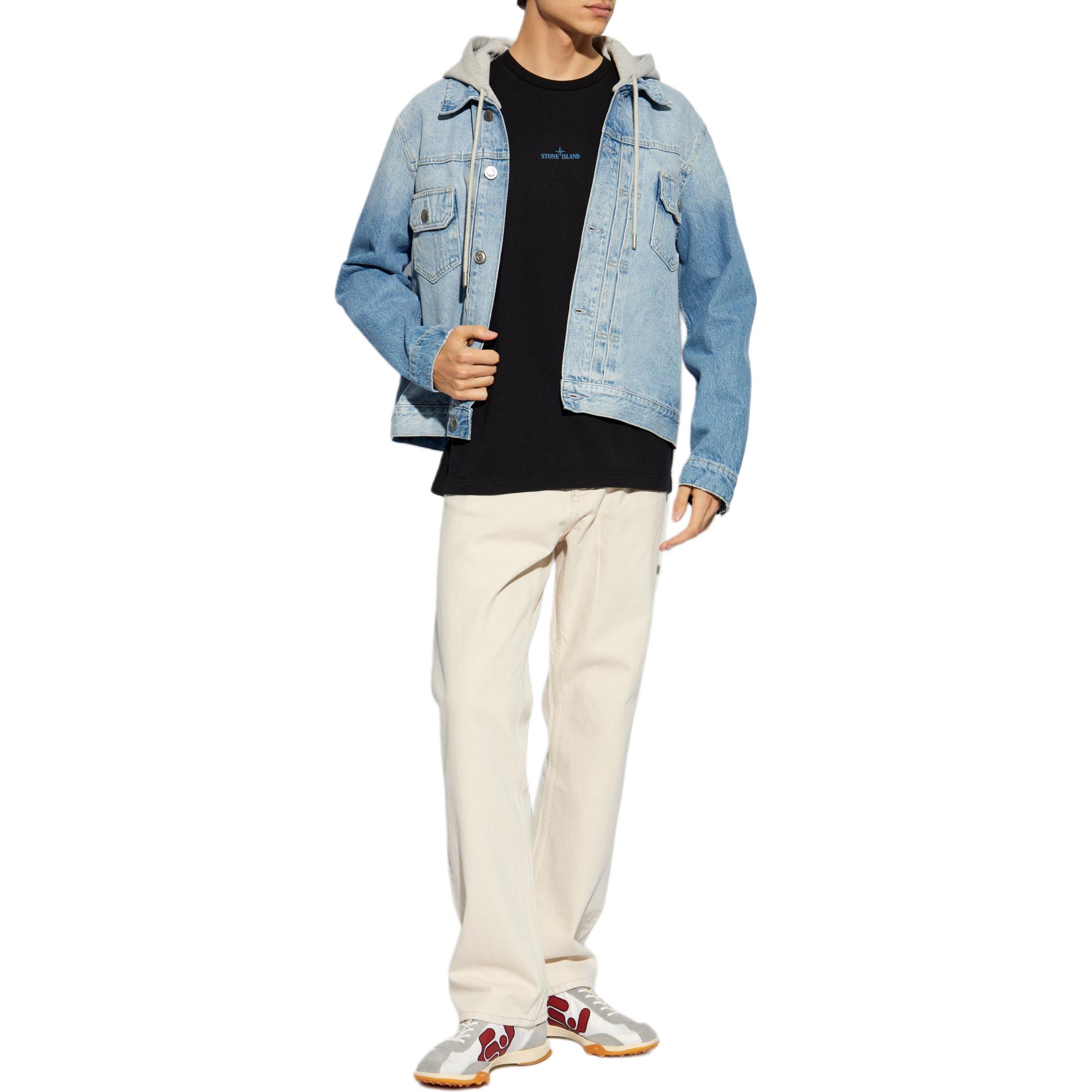 Lookbook ストーンアイランド FW24 ブラック ロゴ コットン 半袖 Tシャツ. 81152NS81 0-V0029