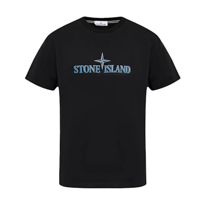 STONE ISLAND FW24 Black Logo Short Sleeve T-Shirt Casual Comfortable 81152NS80 0-V0029