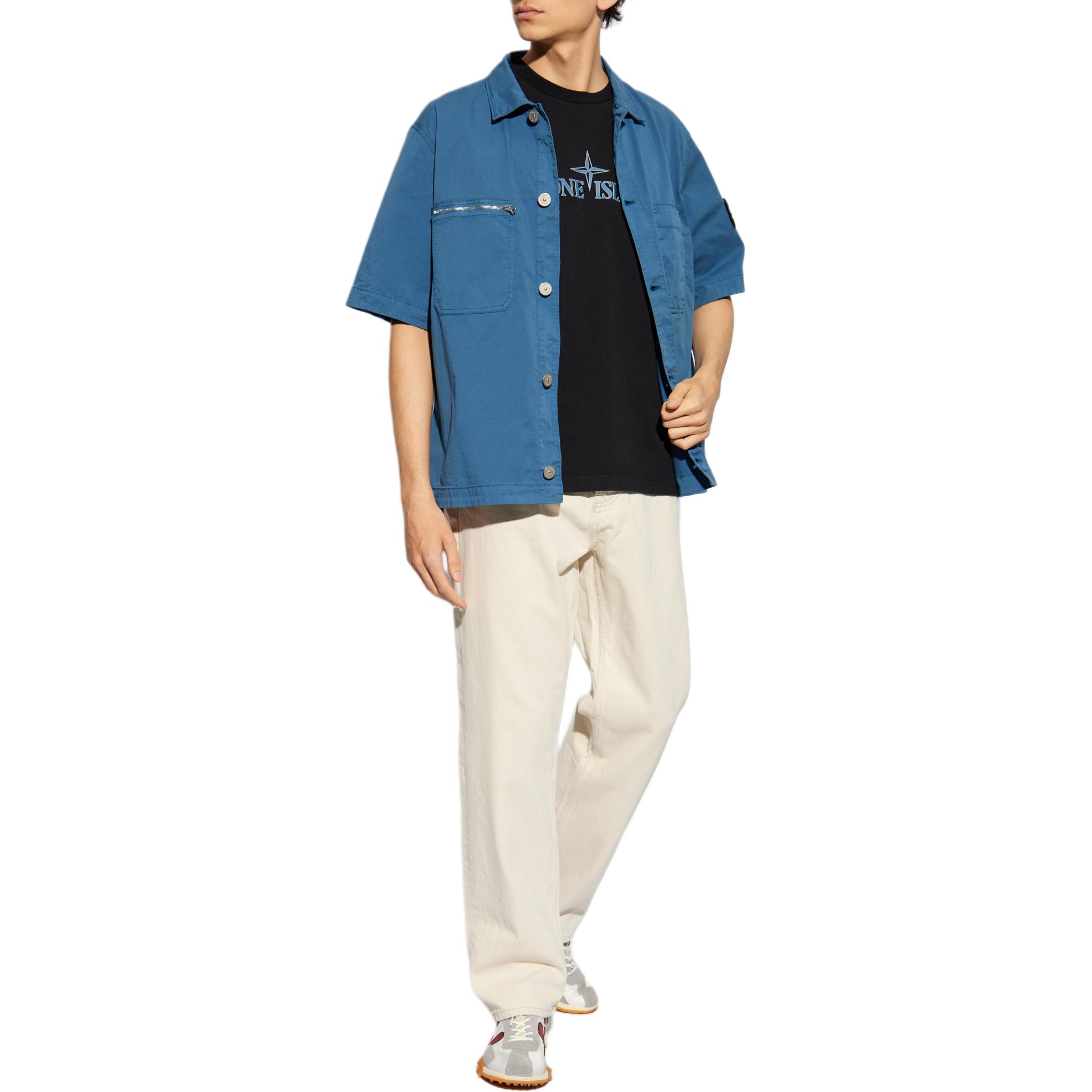 Lookbook STONE ISLAND 2024秋冬 黑色Logo短袖T恤 休閒舒適 81152NS80 0-V0029