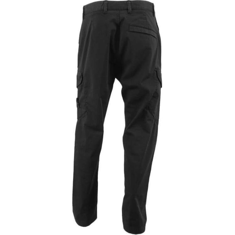 Shop STONE ISLAND FW24 黑色寬鬆尼龍慢跑褲 彈性腰圍裤子 811531019-V0029