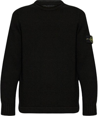 STONE ISLAND FW24 黑色羊毛羅紋圓領針織衫 8115568A3-V0029 Order STONE ISLAND FW24 黑色羊毛羅紋圓領針織衫 8115568A3-V0029