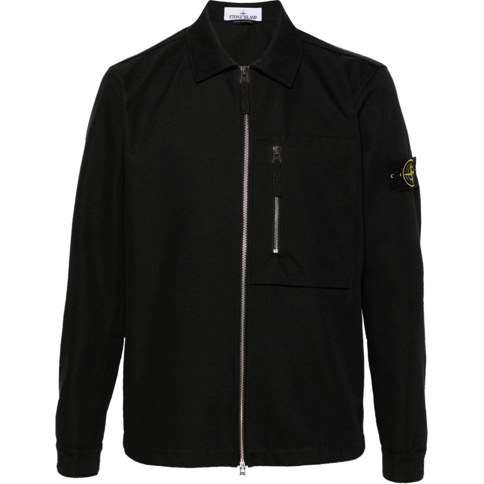 Stone Island FW24  Black Zip-Up Jacket Long Sleeve Casual Outerwear 811511103-V0029