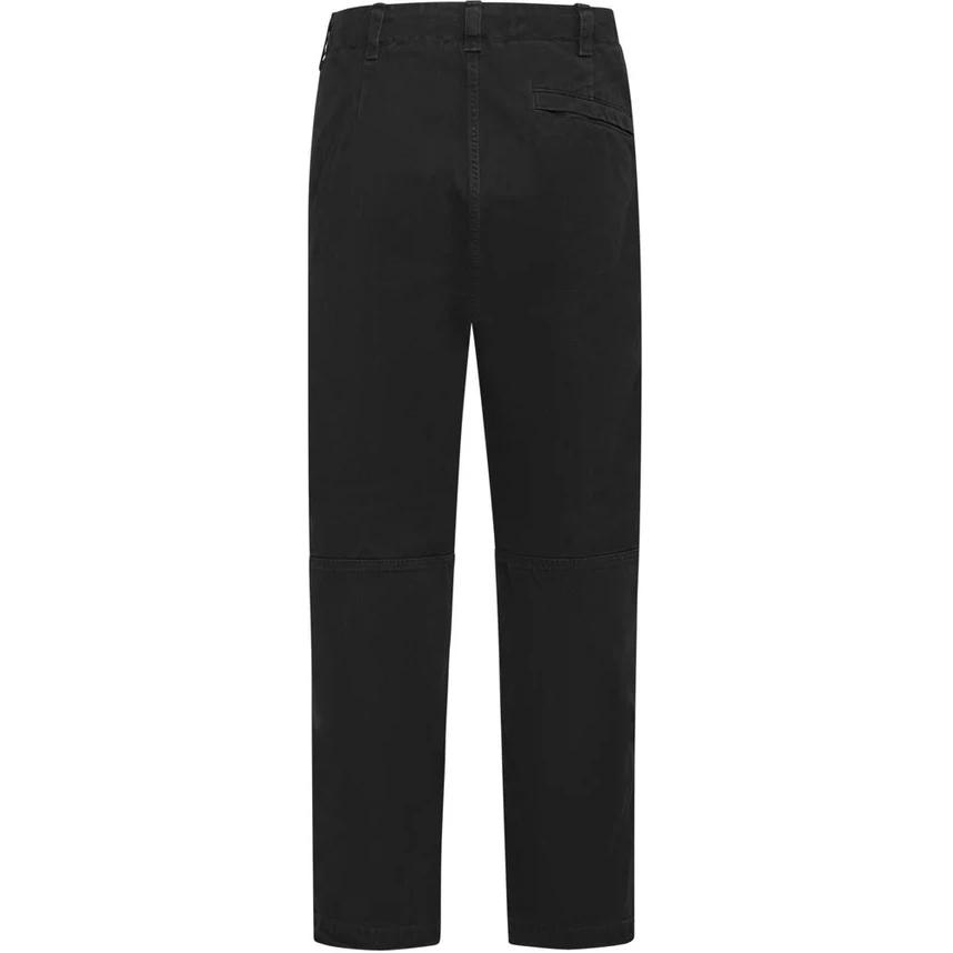 Lookbook ストーンアイランド FW24 耐久性コットン ドローストリング カーゴパンツ ブラックグレー 811530601-V0162