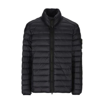 STONE ISLAND FW24 Navy Blue Solid Color Zip-Up Jacket 811542924-A0020