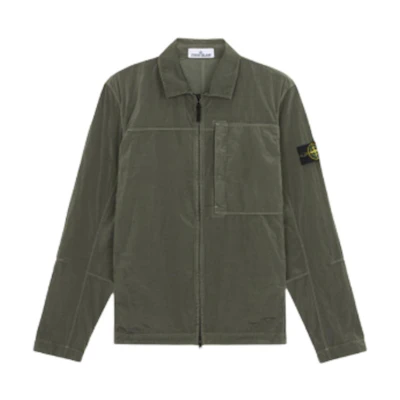 STONE ISLAND FW24 Nylon Metal Jacket Sage Green with Side Logo Badge. 811511819-V0059