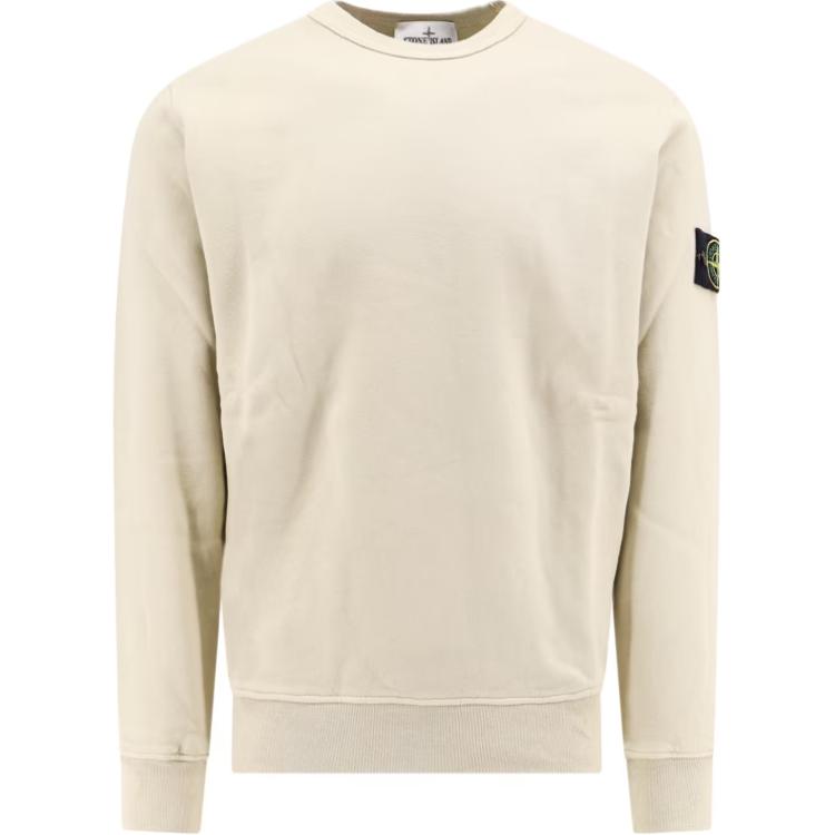 Stone Island FW24 Beige Logo Crewneck Sweatshirt  Long Sleeve Pullover 811562420-V0097 圖 2