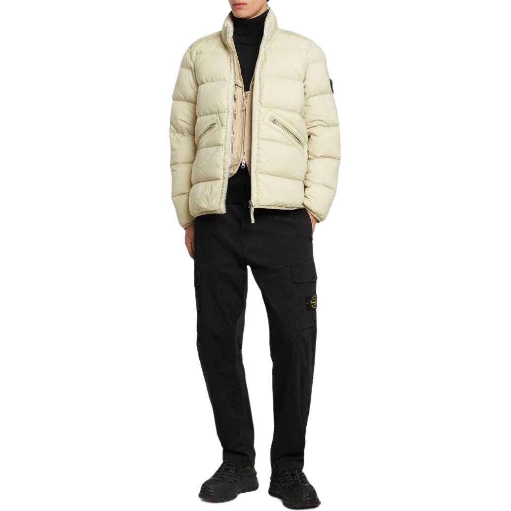 STONE ISLAND FW24 Beige Nylon Down-TC Unisex Functional High Neck Jacket. 811543028-V0097 圖 5