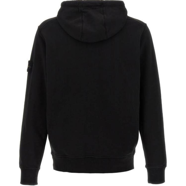 STONE ISLAND FW24 Black Hoodie Pullover with Logo -  Casual Fit Sweatshirt 811564151-A0029 圖 3