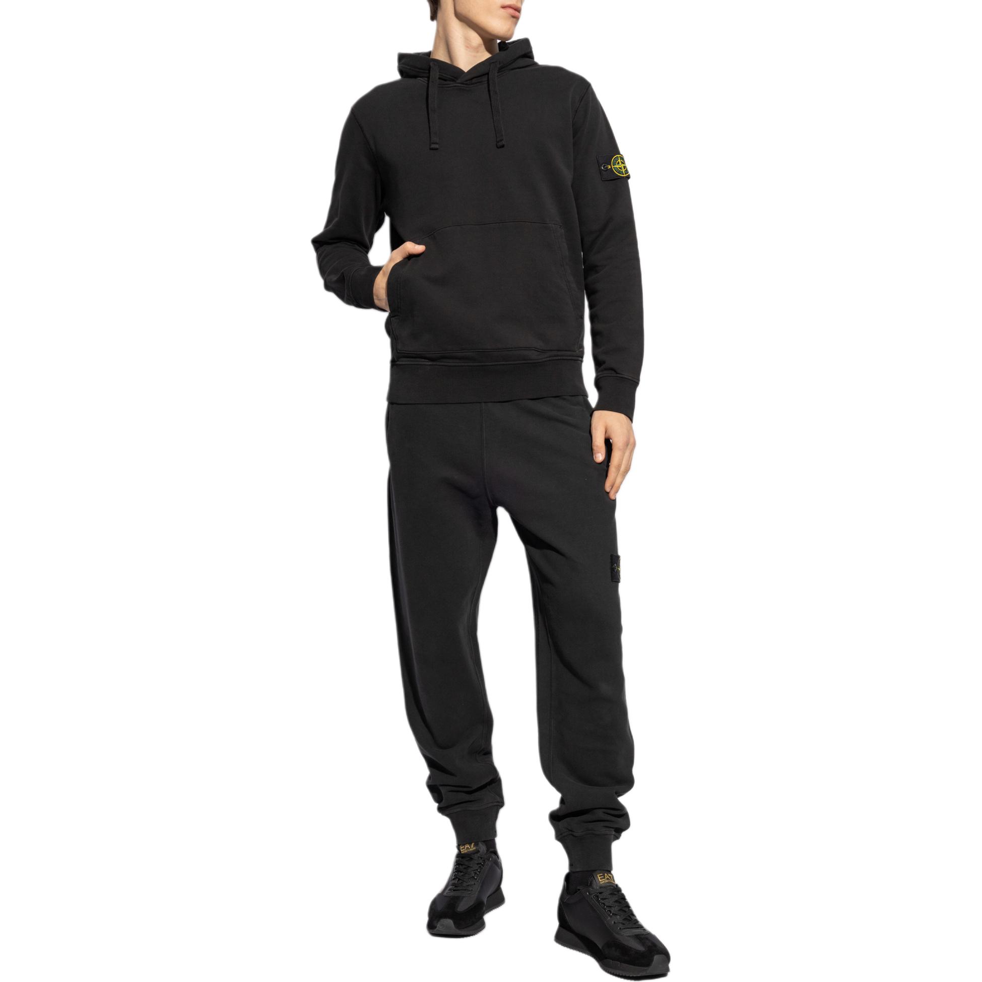 STONE ISLAND FW24 Black Hoodie Pullover with Logo -  Casual Fit Sweatshirt 811564151-A0029 圖 4