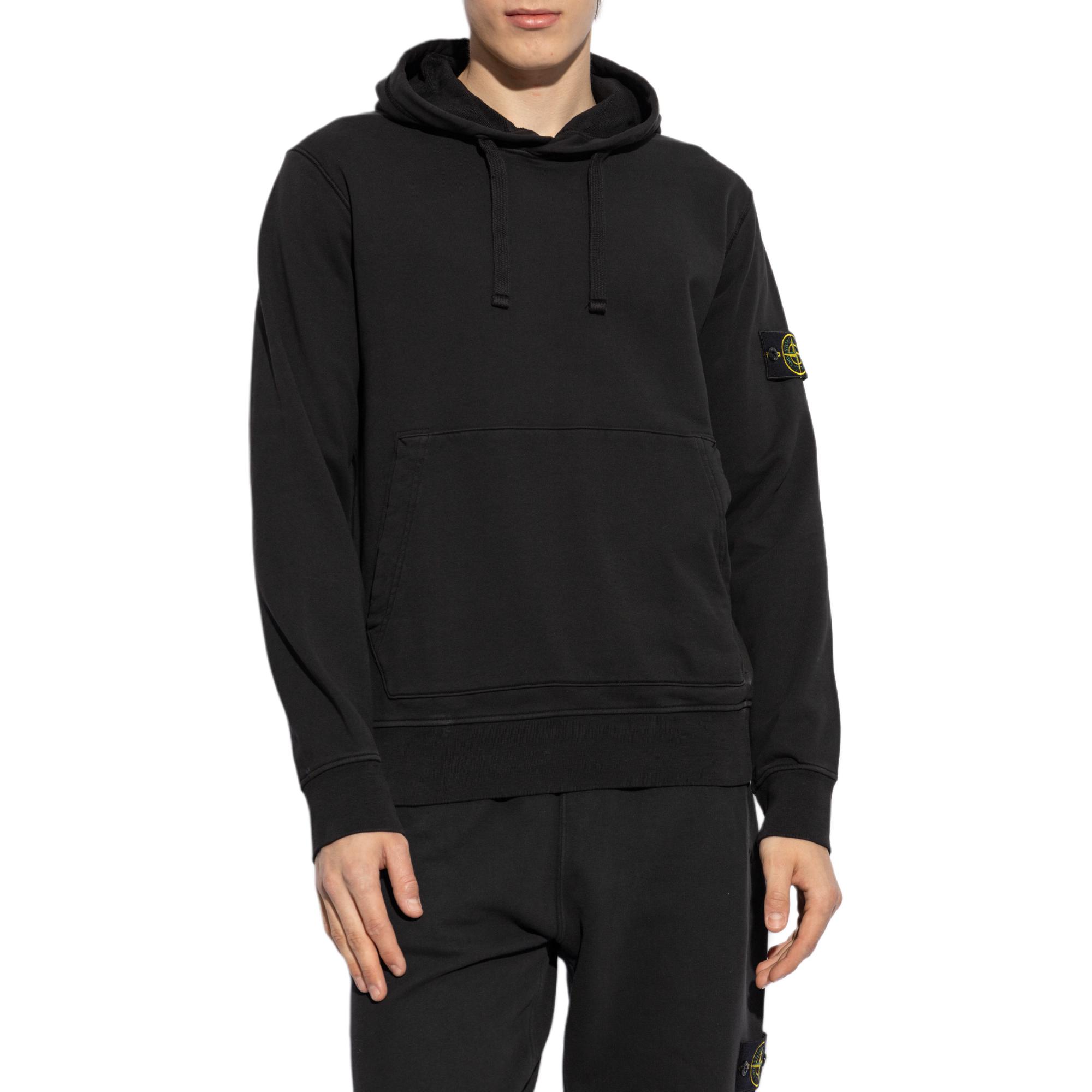 STONE ISLAND FW24 Black Hoodie Pullover with Logo -  Casual Fit Sweatshirt 811564151-A0029 圖 5
