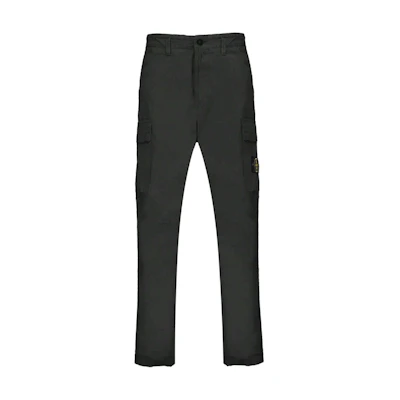 STONE ISLAND FW24 Black Logo Patch Work Pants Mens Comfortable Casualwear 811530410-V0029
