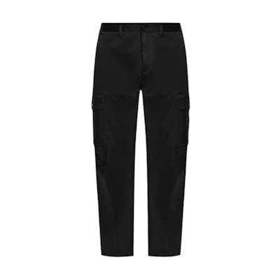 STONE ISLAND FW24 Black Mid-Rise Zip Cargo Pants Casual Wear 811533908-V0029