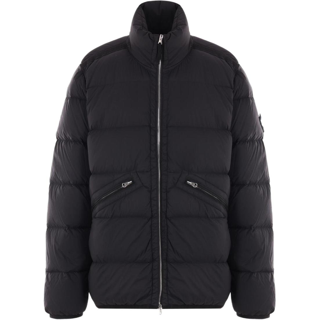 STONE ISLAND FW24 Black Nylon Down-TC Zipped Puffer Jacket Unisex 811543028-V0029
