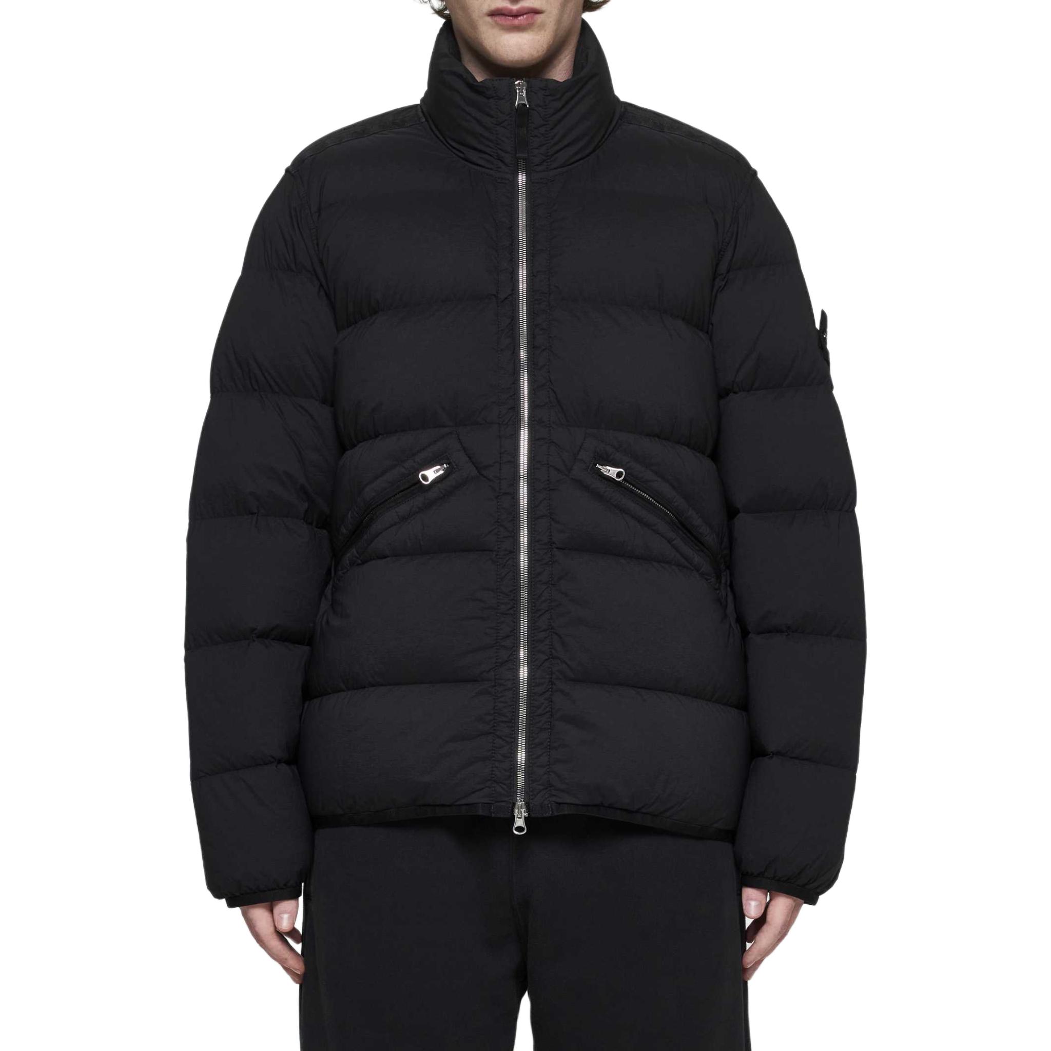 STONE ISLAND FW24 Black Nylon Down-TC Zipped Puffer Jacket Unisex 811543028-V0029 圖 4