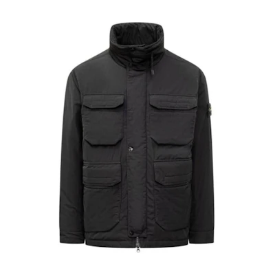 Stone Island FW24 Black PrimaLoft® Insulated Zip Jacket with Badge for Men 811543626-V0029